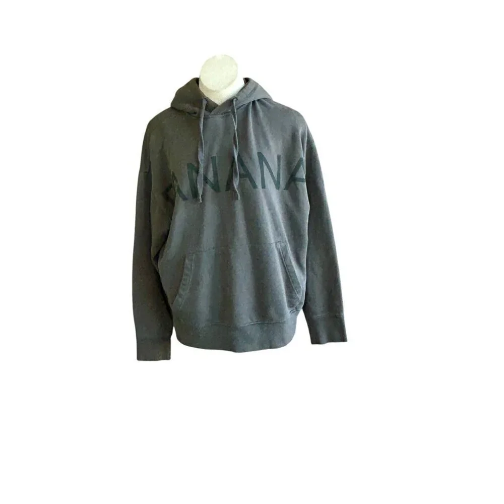 Banana Republic Gray Organic Cotton French Terry Hoodie Sweatshirt Size Large